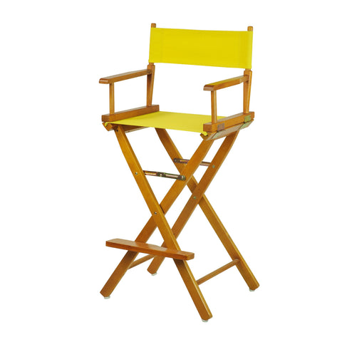 Casual Home 30" Director's Chair Honey Oak Frame-with Yellow Canvas, Bar Height