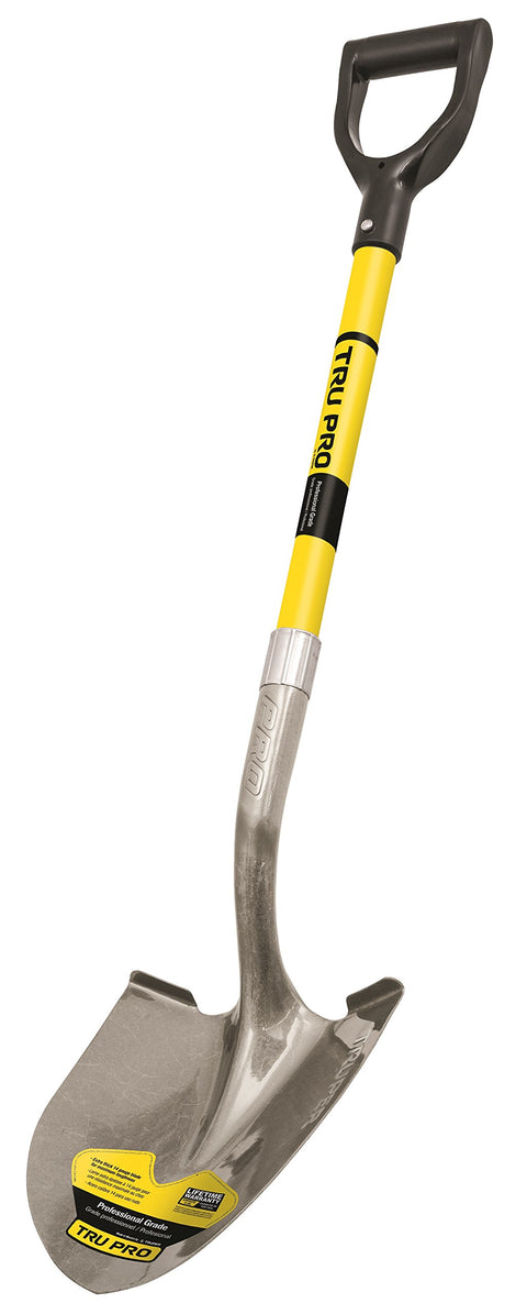 Truper 31200 Tru Pro 29-Inch Round Point Shovel with Fiberglass D-Handle