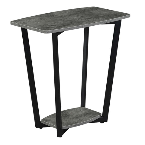Convenience Concepts Graystone End Table with Shelf, Cement/Black