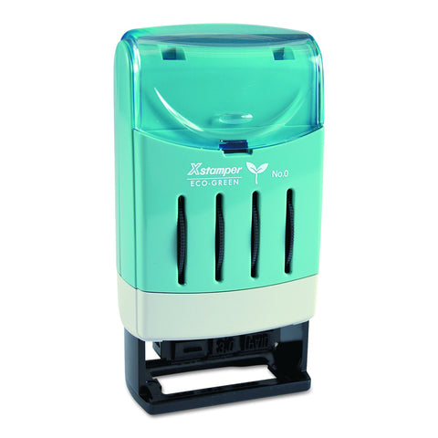 Xstamper ECO-GREEN 52112 VersaDater Line Dater, Message Dater, 1 x 5/32, Pre-Inked, Black