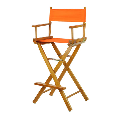 Casual Home 30" Director's Chair Honey Oak Frame-with Tangerine Canvas, Bar Height