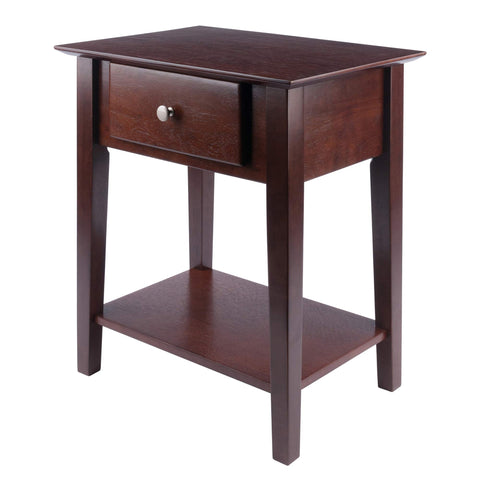 Winsome Rochester Accent Table, Classic Bedside Nightstand with Drawer and Shelf, End Table with Storage for Couches in Living Room, Functional Furniture for Bedroom, Office