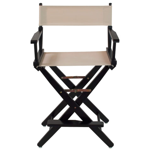 Oakestry American Trails Extra-Wide Director’s Chair, Solid American Hardwood, Foldable Counter-Height Chair with Footrest & Canvas Seat/Back – 24" Seat Height, 300 lbs Capacity (Natural)