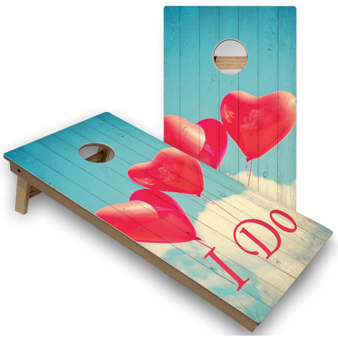 Skip's Garage I Do All-Weather Cornhole Boards - PVC - Include CASE + Hole + Edge Lights