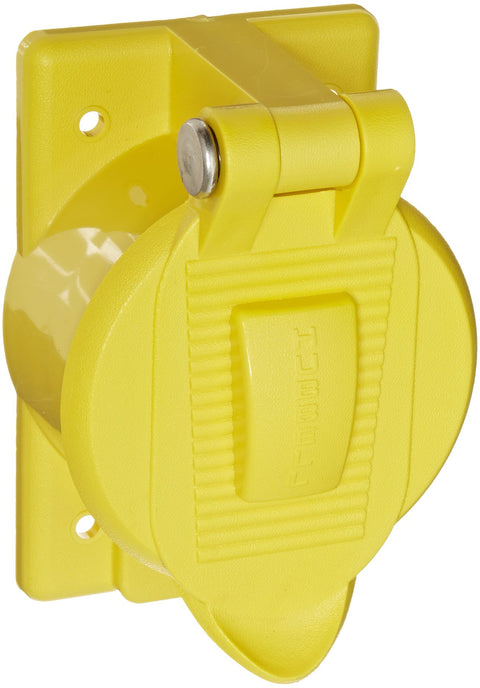 Hubbell Wiring Device-Kellems Cover, Weatherproof, Yellow (HBL77CM74WO)