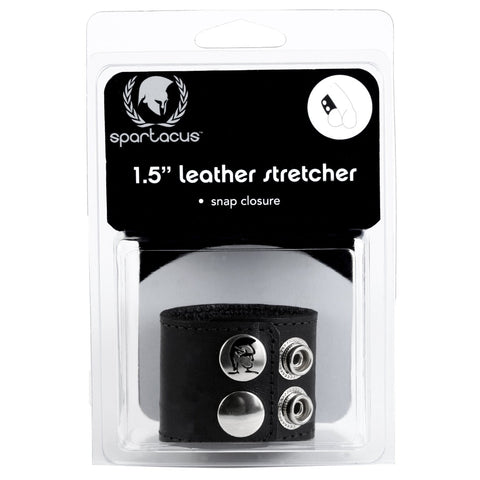 Spartacus Ball Stretcher with Snaps, Black, 1.5 Inch