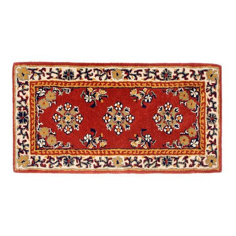 Minuteman International Burgundy Oriental Wool Hearth Rug, Rectangular