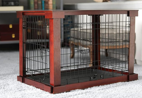 Cage with Crate Cover Mohogany Small