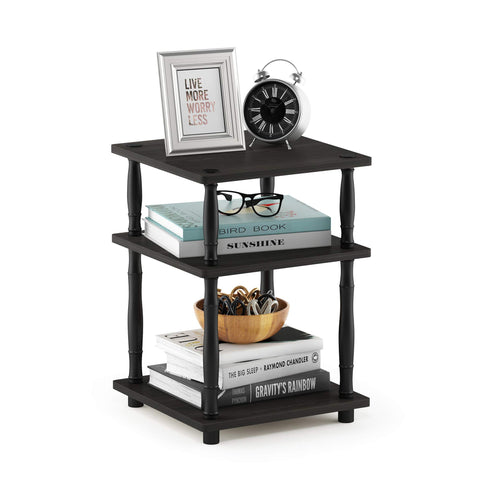 Furinno Turn-N-Tube Easy Assembly Multipurpose End Table / Side Table / Sofa Table / Nightstand, Classic Tubes, French Oak Grey/Black