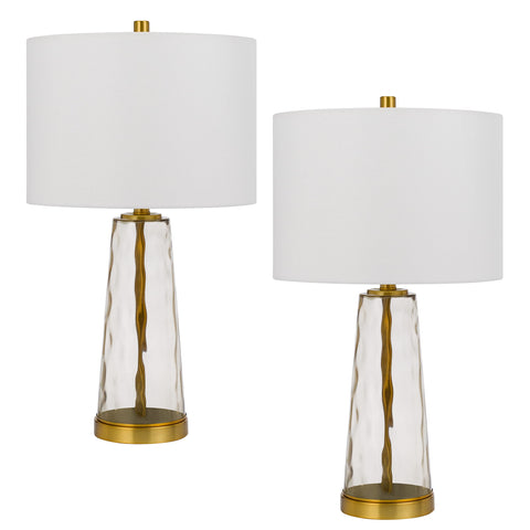 Cal 100W Heber Glass Table lamp. Priced and Sold as Pairs