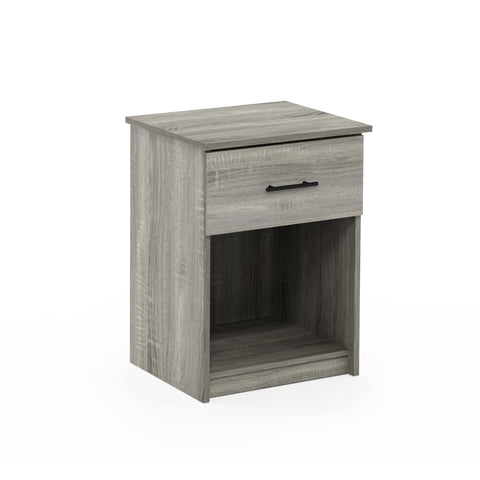 Furinno Tidur Nightstand with Handle with One Drawer French Oak Grey