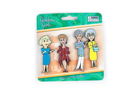 The Golden Girls Enamel Pins - 4-Piece Set - Rose, Blanche, Sophia, Dorothy Novelty Pins - Women Backpack, Purse, Bag, Lapel Accessories - Cute Collector Buttons - Great Toy Gifts & Fandom Merchandise