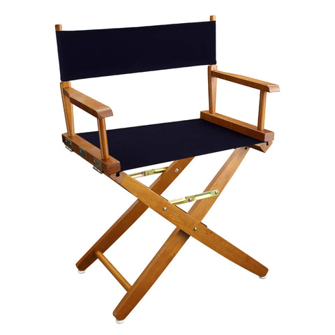 American Trails Extra-Wide Premium 18" Director's Chair Mission Oak Frame with Navy Canvas
