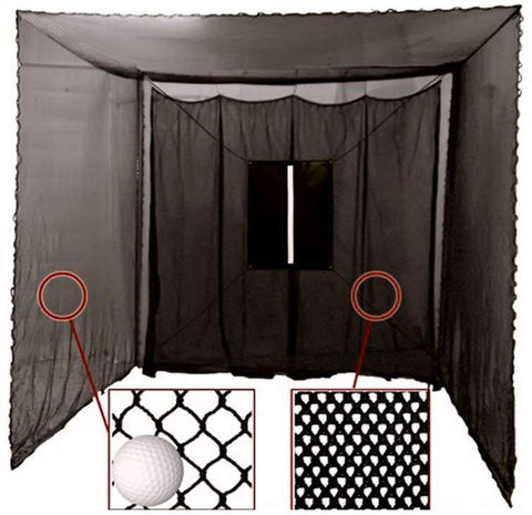 Cimarron Sports 10x10x10 Masters Golf UV Treated Net and Archery Netting Baffle with Golf Net Target
