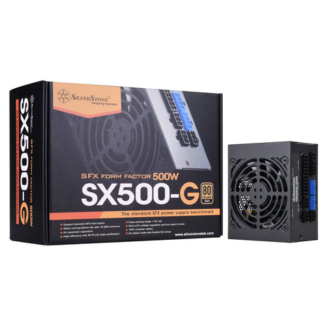 Silverstone Technology SX500-G 500W SFX Fully Modular 80 Plus Gold PSU with Improved 92mm Fan & Japanese Capacitors, SST-SX500-G