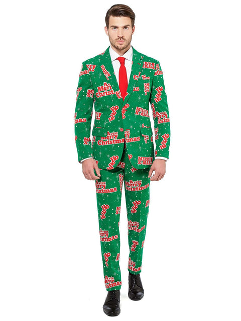 OppoSuits Men's Happy Holidude - Party Costume Suit, Green/Mixed, 42