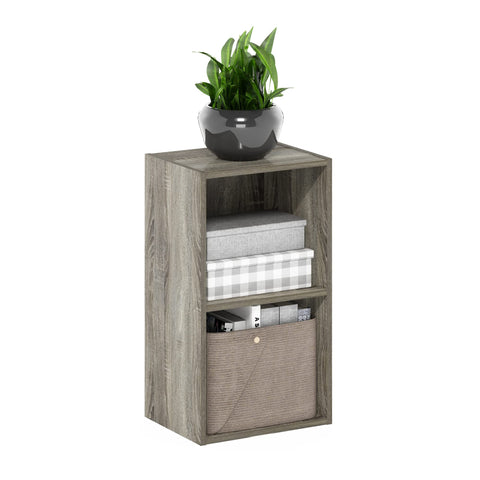 Furinno PASIR Book Shelf, 2-Tier Modern Bookshelf, Open Shelves Bookcase 9 x 12 x 21, Easy Assembly, for Living Room, Bedroom, Home Office, French Oak