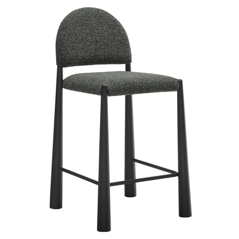 Modway Hayley Mid Century Modern Counter Stool in Black Anthracite