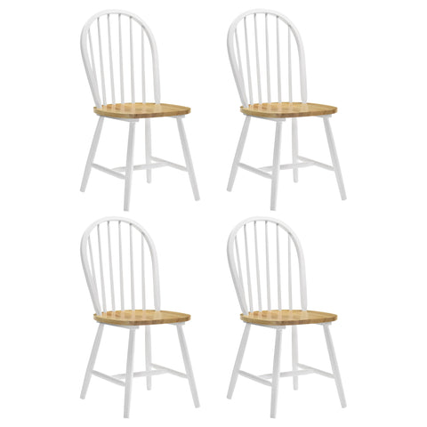 Coaster Home Furnishings - Cinder - Asian Hardwood - Windsor-Style Armless Dining Chairs with Farmhouse Style - Home Kitchen & Dining Room - Set of 4 - White & Natural Brown - 4129