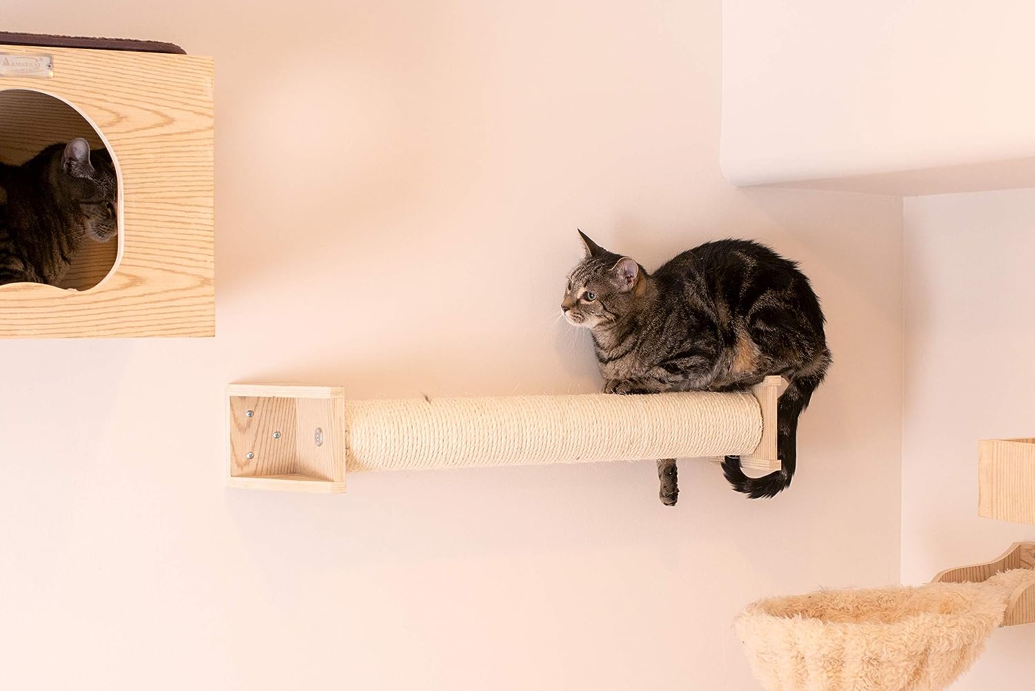 Armarkat Cat Wall Climber Series: Scratching Post W1907D, Natural Beige Medium