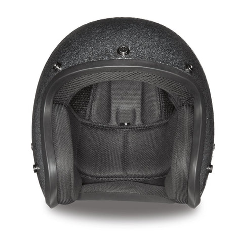 Daytona Cruiser Helmet - Gun Metal Flake - Lightweight 3/4 Shell Motorcycle Helmet with Removable Gloss Black Bubble Visor Added - M - 2.35 Pounds