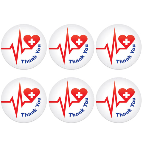 Beistle 6 Piece Thank You Health Care Workers Medical Staff Appreciation Frontline First Responders Pinback Button Badge Pins Patriotic Party Supplies And Favors