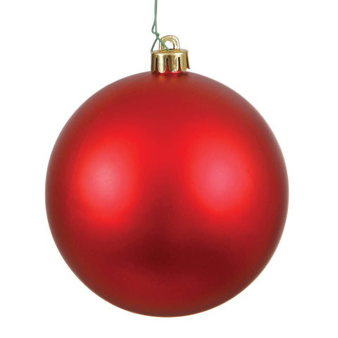 Vickerman 10" Red Matte Ball Ornament - Shatterproof and UV Resistant - Reliable and Ready to Hang - Red Ornaments - Holiday Decor - Christmas Ornaments