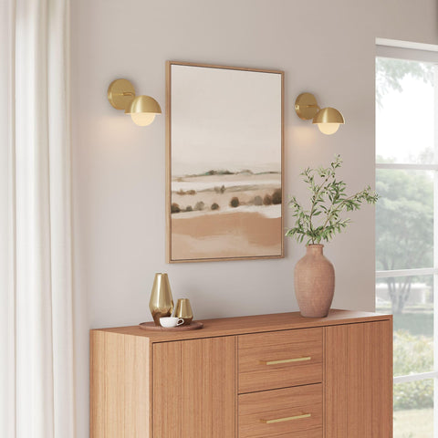 Modway Eclipse Dome 1-Light Sconce in Brass