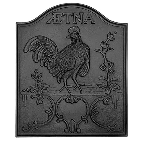 Oakestry Aetna Fireback Made of Cast Iron with Matte Black Finish Radiate Heat Back into The Room, Decorative firebacks