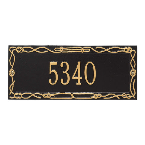 17 in. Sailor's Knot Plaque in Black and Gold