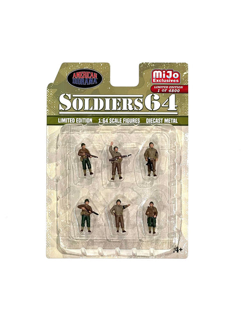 American Diorama Soldiers 1:64 Metal Figures Set AD-76502MJ (6 Figures) - 64" Diorama Toy Figure