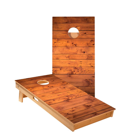 Skip's Garage Barn Wood Cornhole Boards - Includes (2) Boards (NO Bags) + (1) Case & (2) Edge Lights