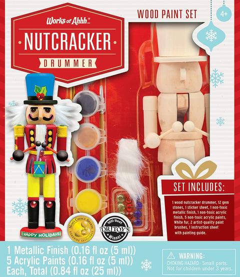 MasterPieces Works of Ahhh... Holiday Craft Set - Nutcracker Drummer Wood Paint Kit Large
