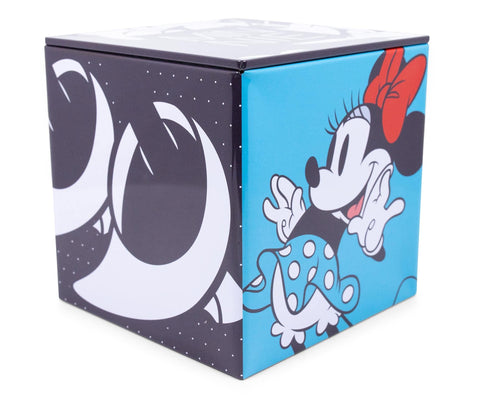 Ukonic Disney All Eyes on Minnie Mouse 4-Inch Tin Storage Box Cube Organizer with Lid | Basket Container, Cubby Cube Closet Organizer, Home Decor Playroom Accessories | Cute Gifts And Collectibles