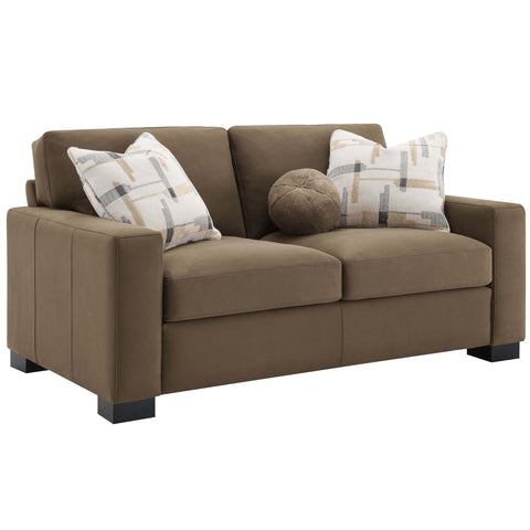 Darya Sofa w/4 Pillows Brown Suede Fabric