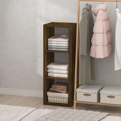 Furinno Cubic Closet Organizers and Storage, 3-Cube Closet Organizer, Open Shelf Closet Storage, Extra Thick Frame for Wardrobe, Bedroom, Living Room, Amber Pine