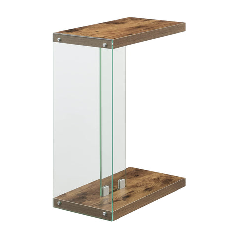 Convenience Concepts SoHo Glass C End Table, Barnwood/Glass