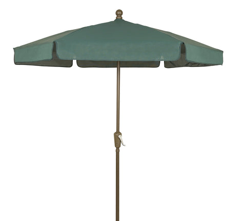 FiberBuilt Umbrellas Garden Umbrella, 7.5 Foot Forest Green Canopy and Champagne Bronze Pole