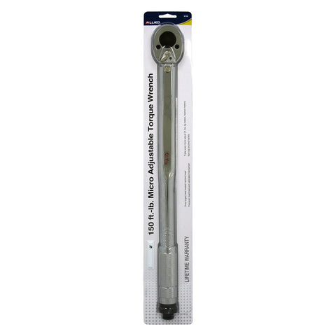 Allied 61102 0.5 in. Drive Micro Adjustable Torque Wrench - 20-150 ft.-lbs