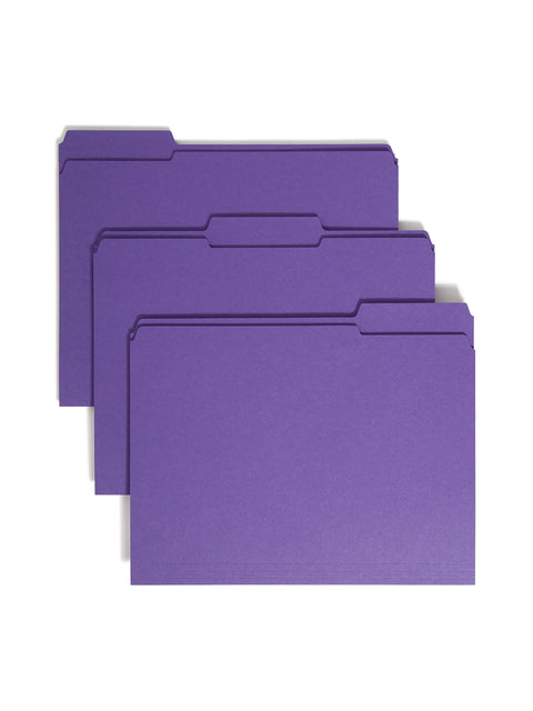 Smead File Folder, Reinforced 1/3-Cut Tab, Letter Size, Purple, 100 per Box (13034)