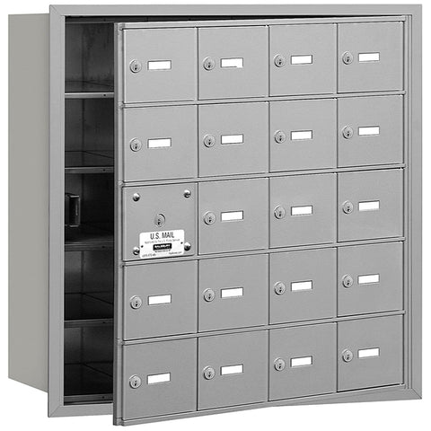 4B+ Horizontal Mailbox - 20 A Doors (19 usable) - Aluminum - Front Loading - USPS Access