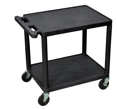 Luxor 26" H Black 2 Shelf A/V Multipurpose Utility Cart