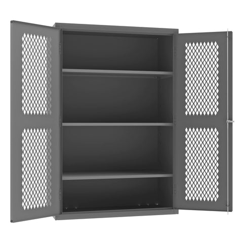 Durham Heavy Duty Welded 14 Gauge Steel Ventilated Cabinet, EMDC-482472-95, 700 lbs Capacity, 24" Length x 48" Width x 72" Height, 3 Shelves