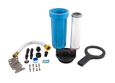Camco EVO Marine Water Filter | Offers Premium Water Filtration for Your Boat's Fresh Water Supply | Features Multiple Hookup Options | Compatible with 2-1/2-inch x 10-inch Filter Cartridges (40634)