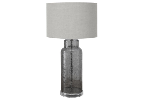 Monarch Specialties I 9910 Lighting, 28" H, Table Lamp, Grey Glass, Grey Shade, Contemporary, Modern