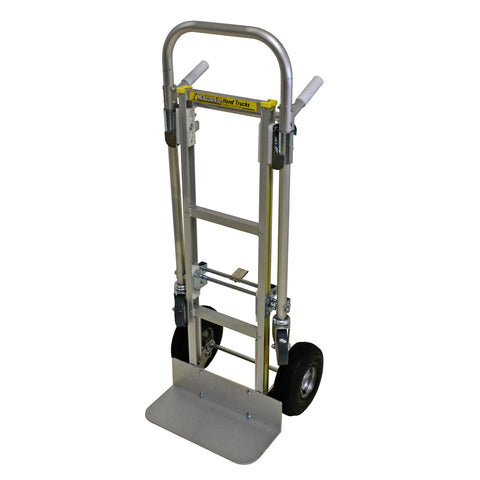 Milwaukee Hand Truck 45136 Convertible – 2-in-1 Aluminum Hand-Truck with Pneumatic Wheels, 800 lb Capacity – Heavy Duty Utility Cart for Warehouse, Moving & Delivery