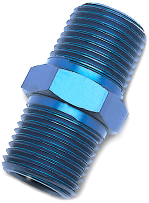 Edelbrock/Russell 661500 Blue Anodized Aluminum 1/8" Male Pipe Nipple Fitting