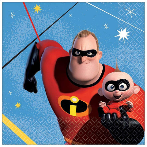 Amscan 501907 Disney©/Pixar "Incredibles 2" Beverage Napkins, 16pcs, Party Favor