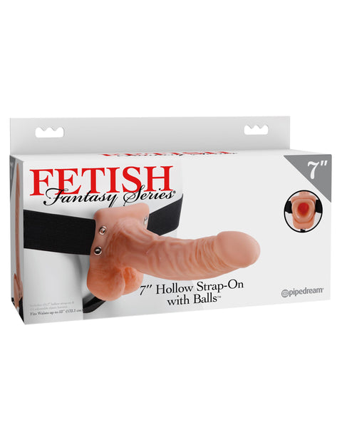 Pipedream Products Fetish Fantasy Hollow Strap On with Balls, Flesh, 7 Inch, 1 Pound