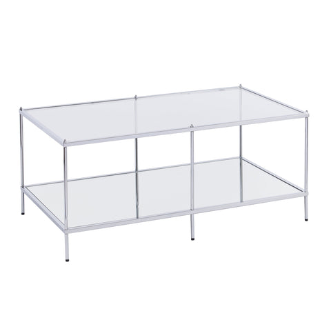 Knox Glam Mirrored Cocktail Table - Chrome